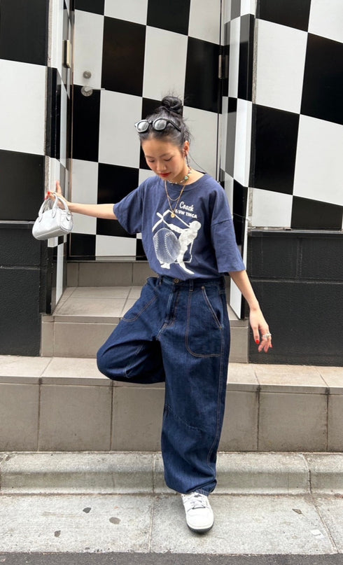 刺繍カーブデニム